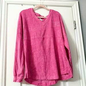 PINK Victoria's Secret V-Neck Sweatshirt - Hot Pink